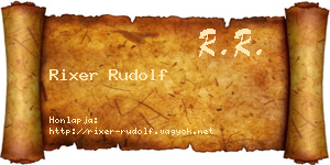 Rixer Rudolf névjegykártya